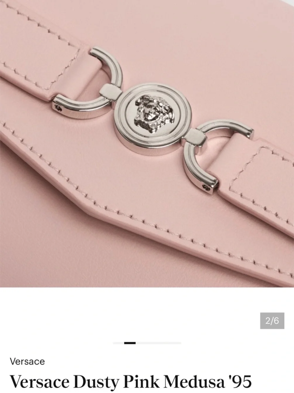 Versace Medusa ‘95 Long Leather Wallet in Light Pink/Silver Hardware NWT in Box